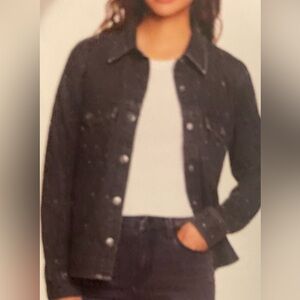 Express Woman’s XXL Black Sequined Denim Jacket NWT, $98 MSRP